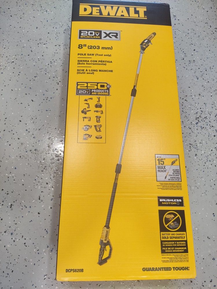 DeWalt 20v XR Brushless 8" Pole Saw (Tool Only)