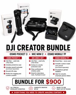 DJI Creator Bundle – Osmo Pocket 3 + Mic Mini 2 + Osmo Mobile 7P