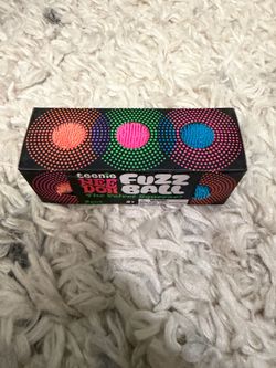 Nee Doh Teenie Fuzz Ball Velvet Squeeze Sensory Toy 3-Pack Orange Pink Blue