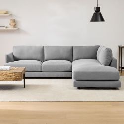 West Elm Haven Chaise Sectional Couch in Performance Washed canvas