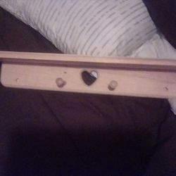 Wooden Heart Shelf With Hanging Hooks