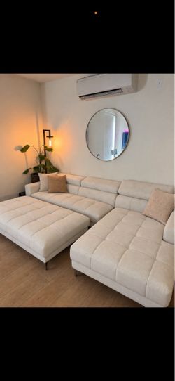 Large sectional white couch