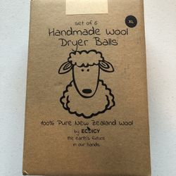 Ecoigy Handmade Wool Dryer Balls - XL, Set Of 6 - NEW