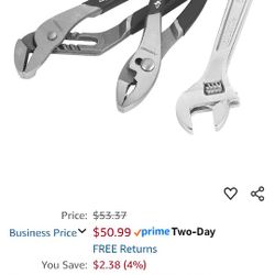 3 Piece Pliers And Wrench
