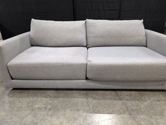 Crate&Barrel Grey Two-Seater Sofa with Wide Arms