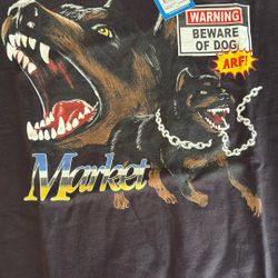 Market “Beware Of Dog” Black T-Shirt