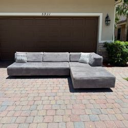 Grey West Elm Sectional Sofa 