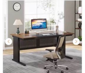 Modern Office Desk with Metal Frame