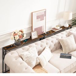 2 Narrow Sofa Console Tables, Power & USB