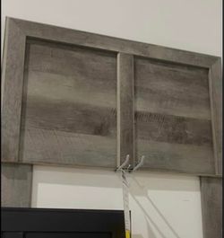Twin Size Gray Wood Headboard