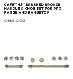 Cafe (GE) Gas Range Handle And Knob Kit - Brushed Bronze