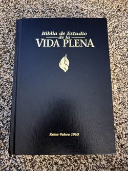 Biblia De Estudio Vida Plena RVR 1960 con índice | Imitación Piel Negro