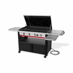 Slate Griddle 4-Burner Liquid Propane Gas 36 in. Flat Top Grill in Black