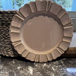 Set of 42 Beige and Gold Accent Charger Service Underplates 