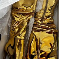 Inc Womens lyonna Womens Boots gold Size 11M