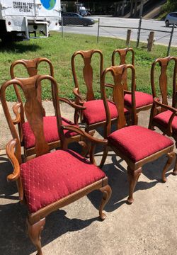 Set 6 Queen Ann chairs
