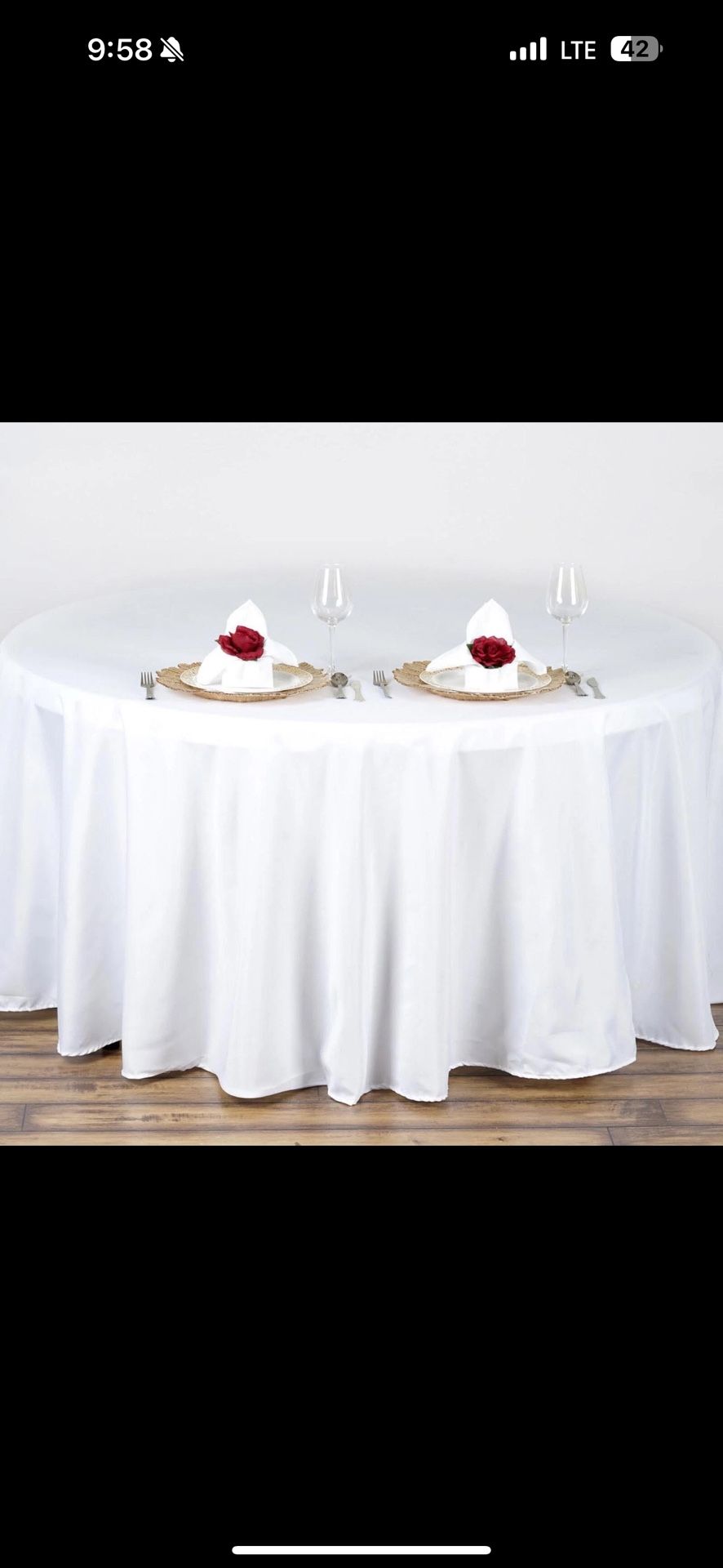 120” Round Table Cloth White