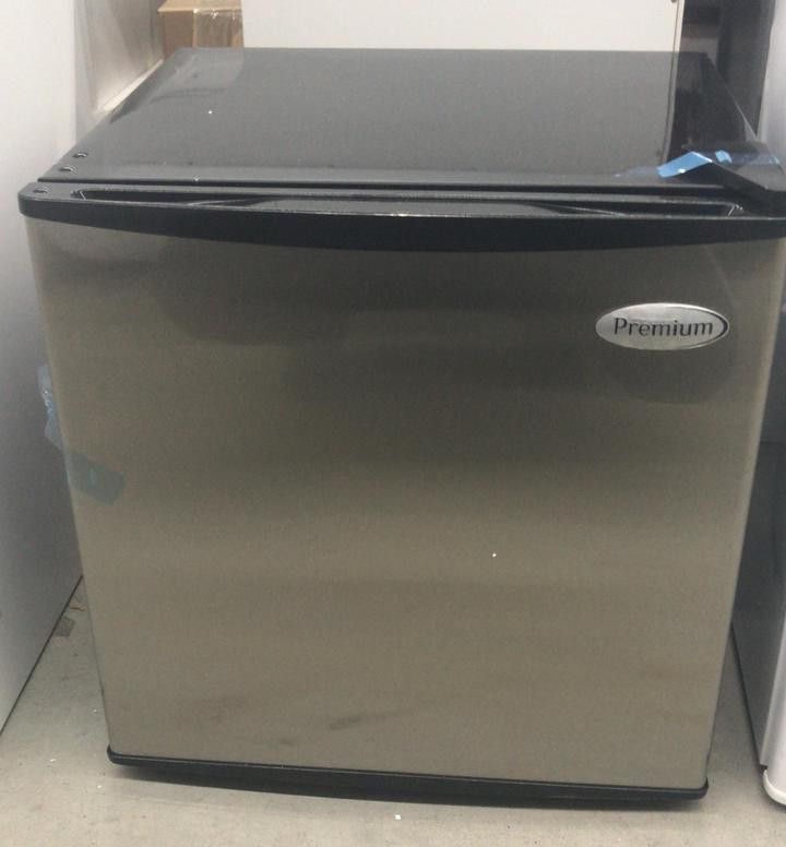 1.6 cu. ft. Mini Refrigerator in Black with Stainless Steel Door