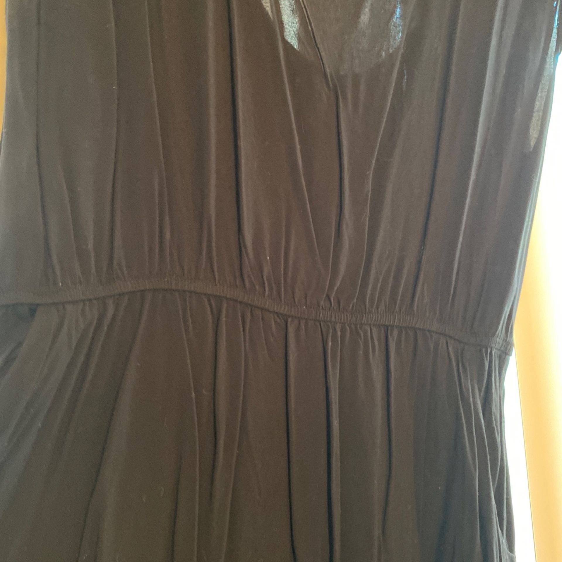 Black Viscose Dress With Pockets