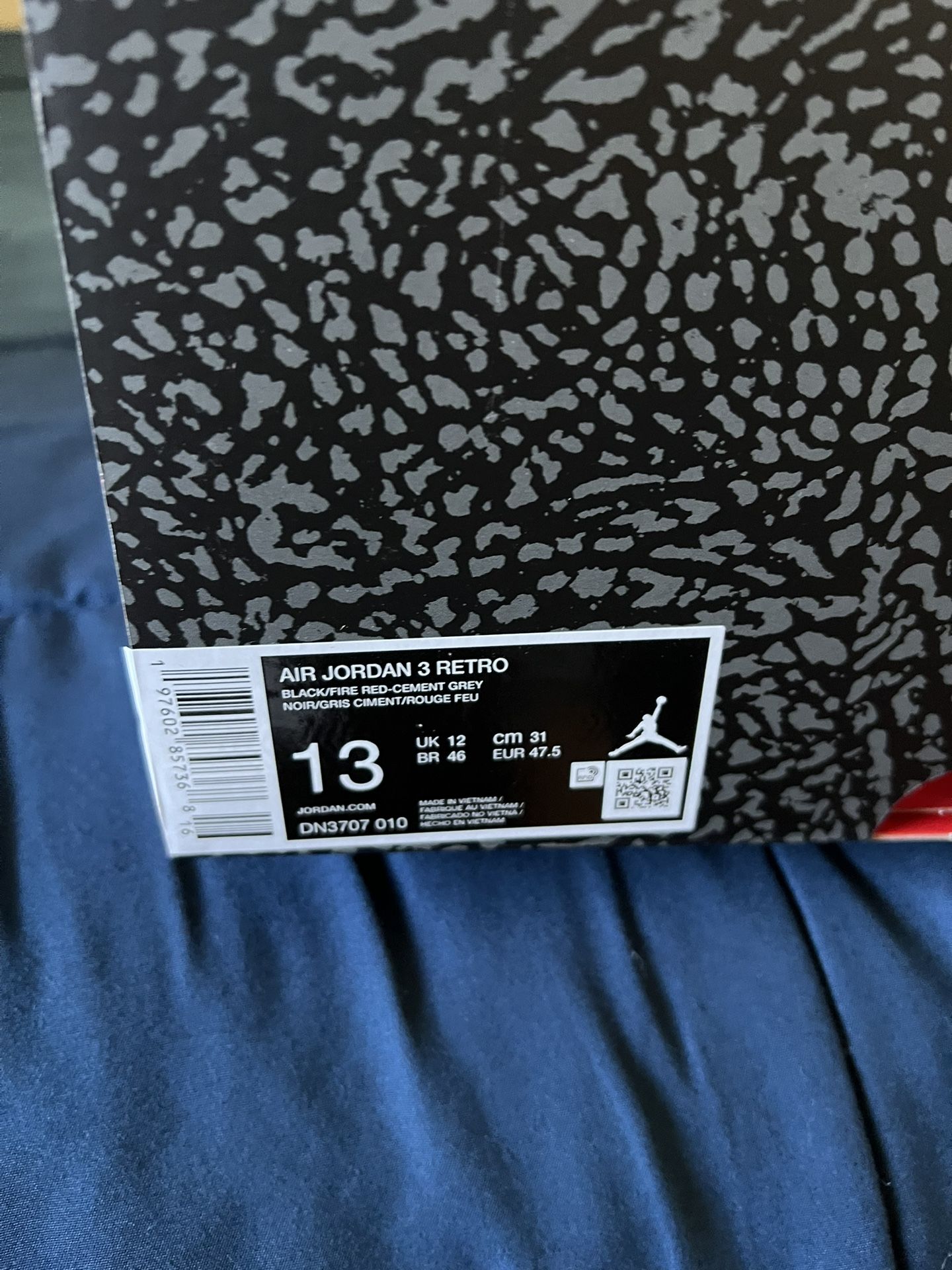 DS Jordan 3’s Black Cements Brand New Never Worn