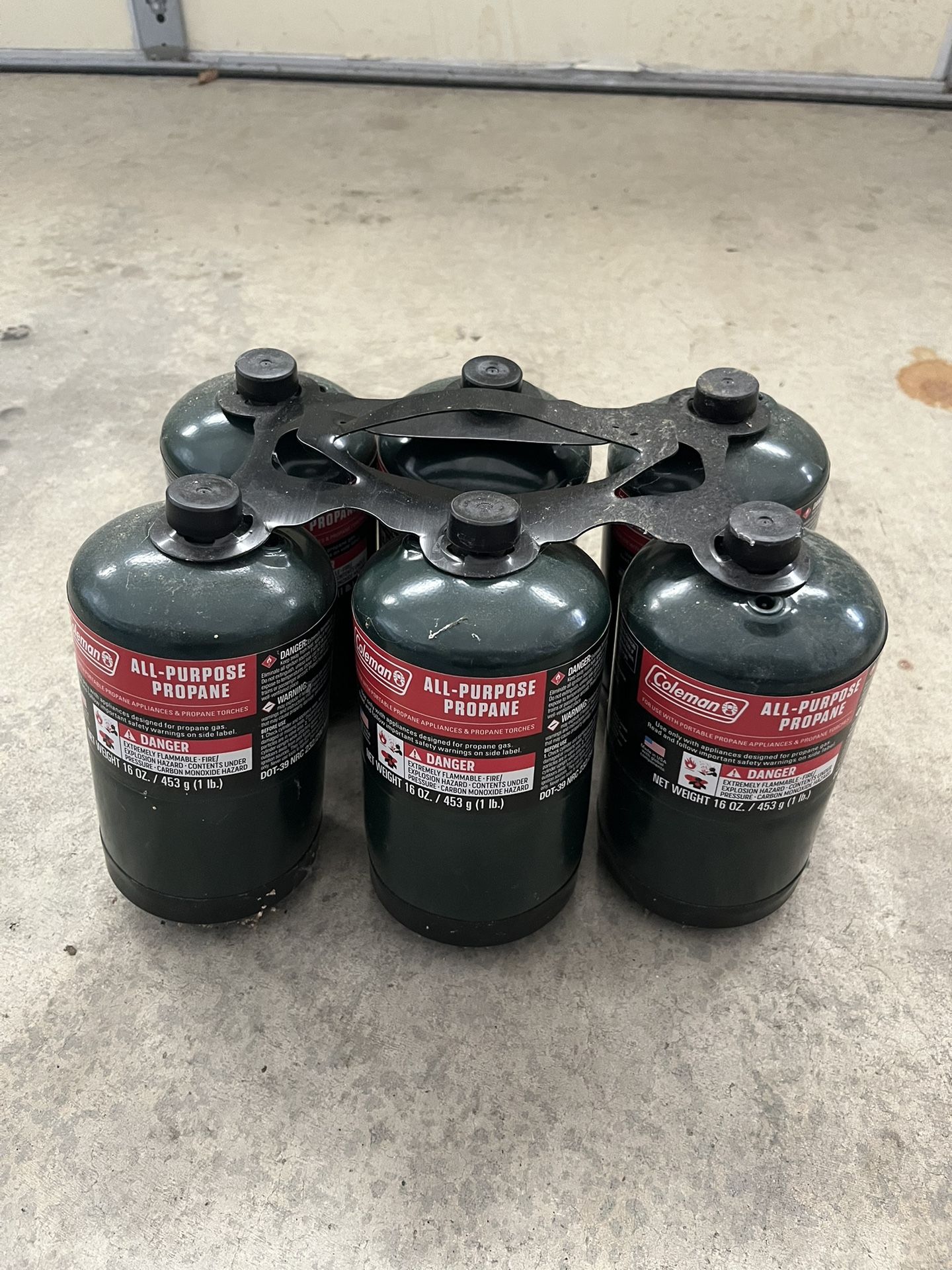 Propane Replacement Fuel Cylinders Camping- 16 Oz (6 Pack) Factory Pre-filled and Ready to Use