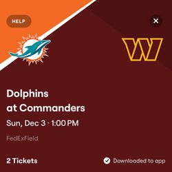100 Level Commanders Vs Dolphins Tickets