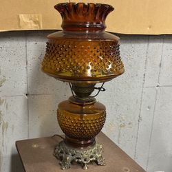 Antique Amber Glass Lamp