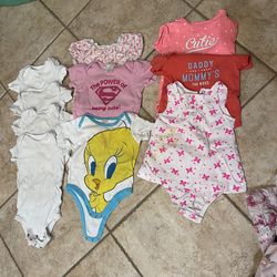 Large girls 18 month clothing bundle in great condition — perfect for everyday wear and seasonal layering.  Includes (39 pieces total): 	•	10 short sl