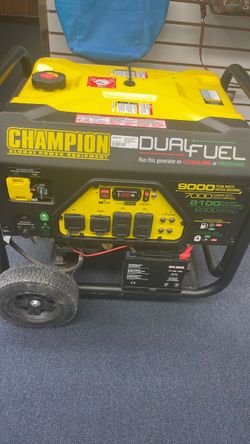 Champion 100155 dual fuel 9000/7000 watt gas 8100/6300 watt propane #70488436