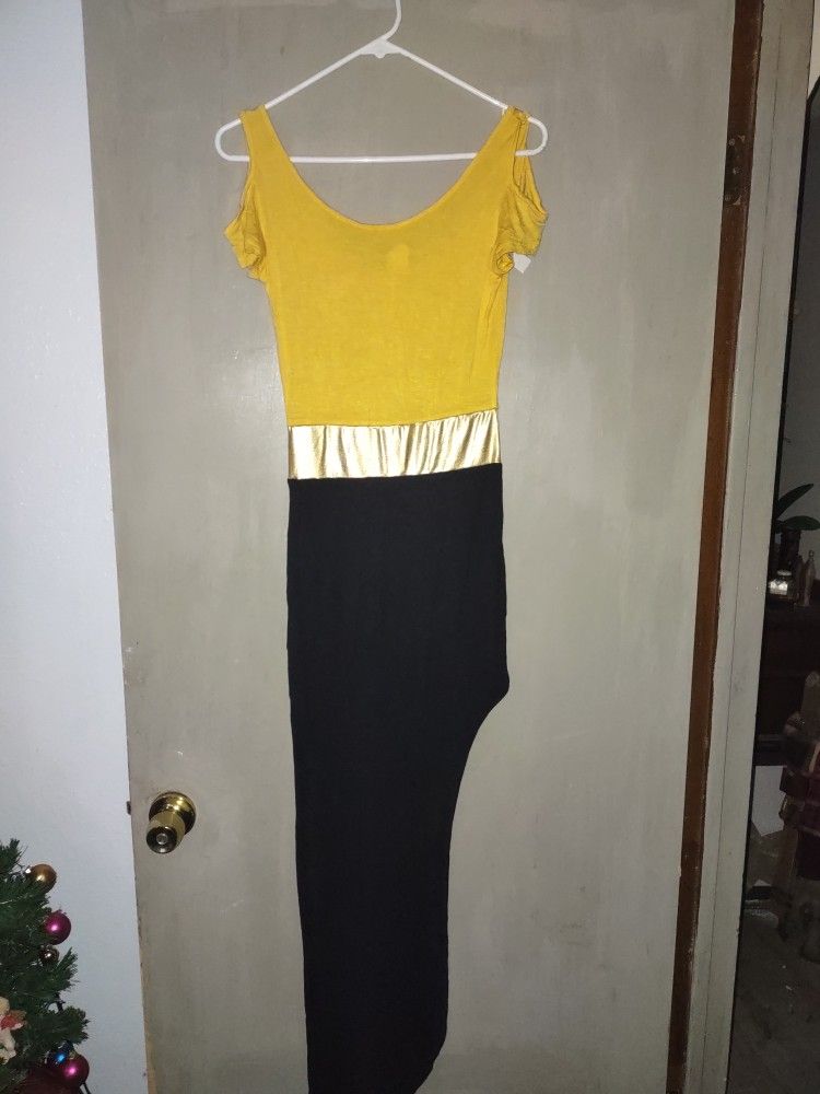 Dress Gold Yellow Black Pre Owned 