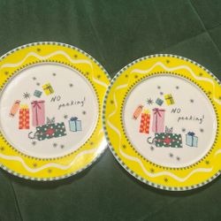 Anthropologie Caroline Holiday Creature Dessert Plate No Peeking