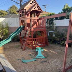Kids used swingset- you disassemble and move