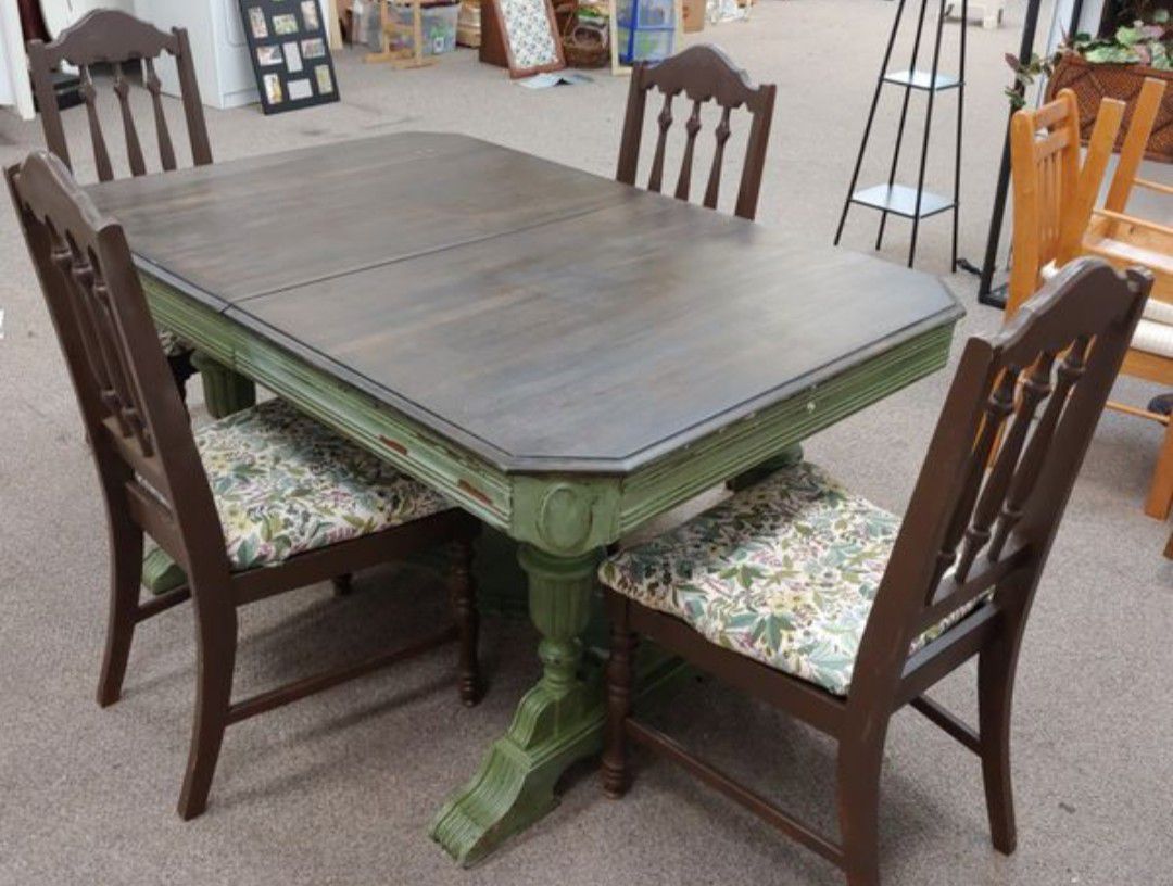 Antique Table & 4 Chairs