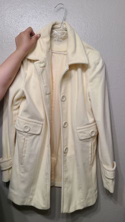 Cream Button-Up Pea Coat