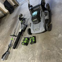 Ego Mower,  Trimmer, And Blower. 