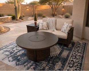 3 Piece Outdoor Patio Conversation Set (Fire Pit) *New Patio Furniture*