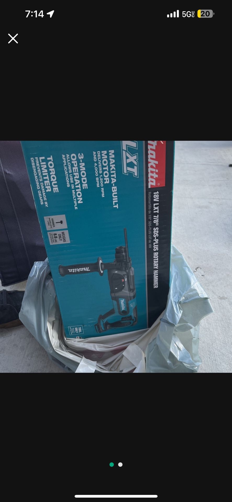 makita rotorary hammer new in box 18v tool