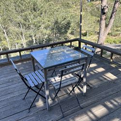 Small Glass Table And Chair Set