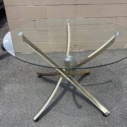 Modern Sculptural Glass Top Table