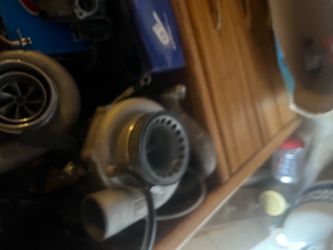 Car parts and a black motorcycle