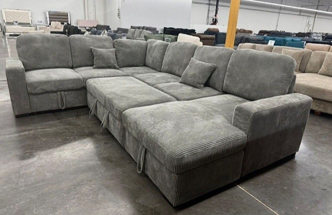 ✅️✅️4-Piece Convertible Sectional
Sleeper Sofa, Chaise Storage, Sofa Storage & USB Port✅️✅️