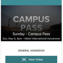 2 Campus Pass Crypto Miami GrandPrix F1 