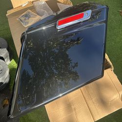 Hard bags for touring bikes. Vivid black