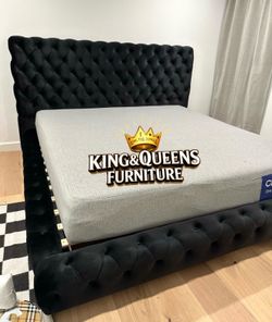 New king bed frame with mattress