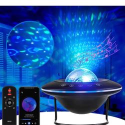 Star Projector, Galaxy Starry Projection Lamp, Bluetooth Speaker Aurora Lighting with Timer and Remote Control, LED Sky Night Light for Kids Bedroom, 