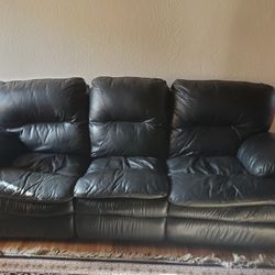 Leather Reclining Couch 