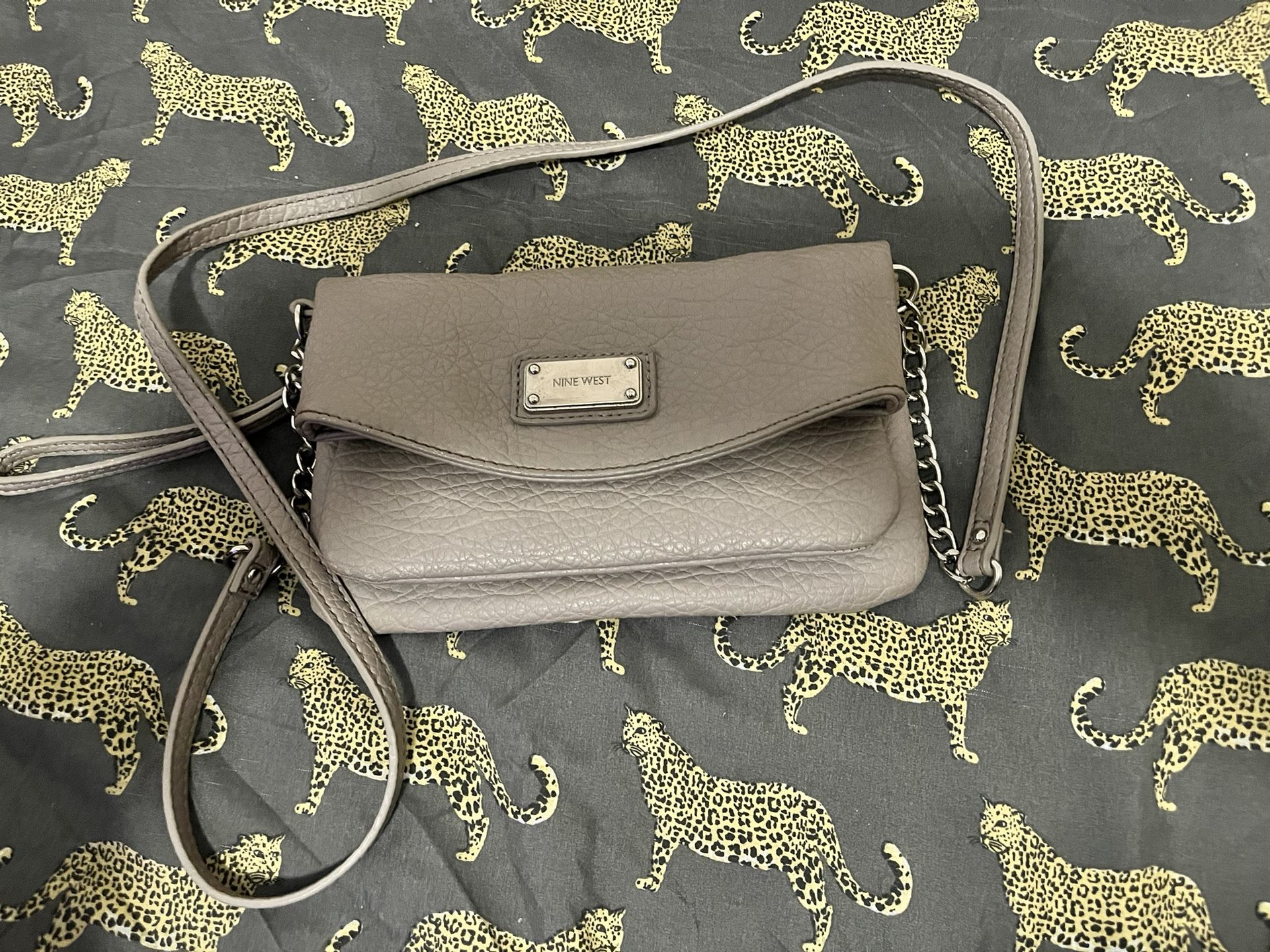Nine West Leather Cross Body Grey 