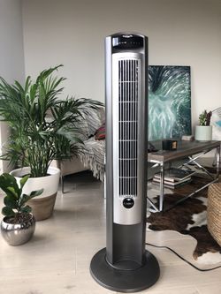 Lasko 2551 Wind Curve Tower Fan and Fresh Air Ionizer, Silver