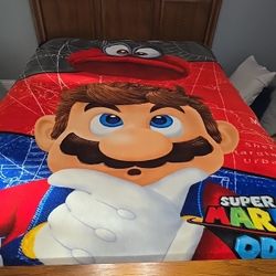 Nintendo Super Mario Odyssey Super Soft Gaming Twin/Full Blanket 62 X 90