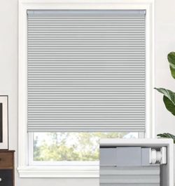 LazBlinds Cordless Cellular Shades 35 1/2" W × 64" H, Dark Grey
